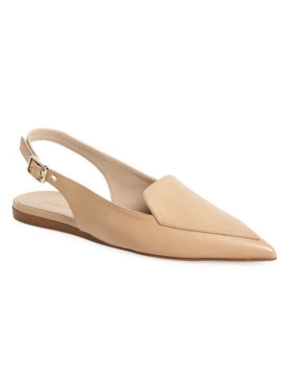 $450 Stuart Weitzman Ryder beige leather Slingback Flat LEATHER 7.5 US (DD13)